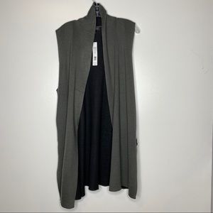 Gray Long Length Vest August Silk Large